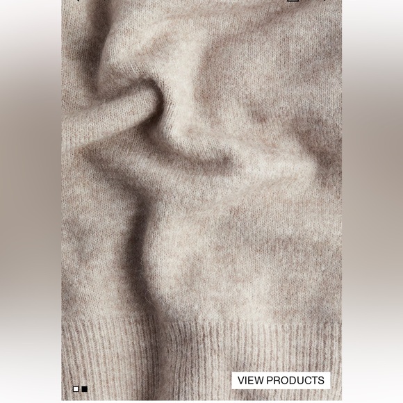 H&M Elegant Heather Tan Beige Open-Front Long Oversized Wool Cardigan Sz M - Picture 2 of 15